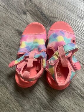 Kids Coral Pink Tie-Dye Sandals/Water Shoes